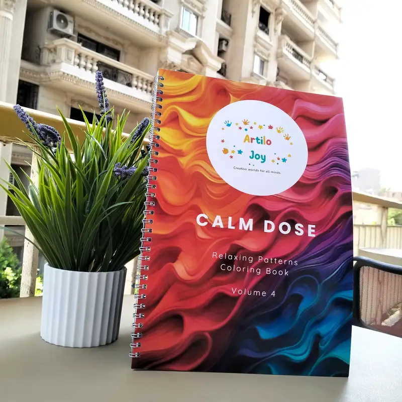 Product image of كراسة التلوين العلاجية Calm Dose (مع صفحات Brain Dump وتفريغ الأفكار) - 30 تصميم -Volume 4